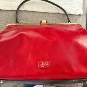 Frances Valentine Red Glossy Shoulder Bag